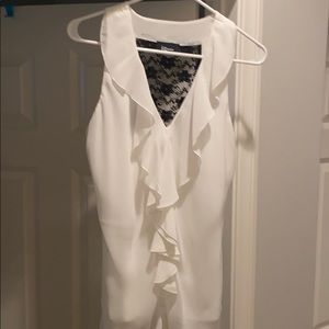 White sleeveless blouse